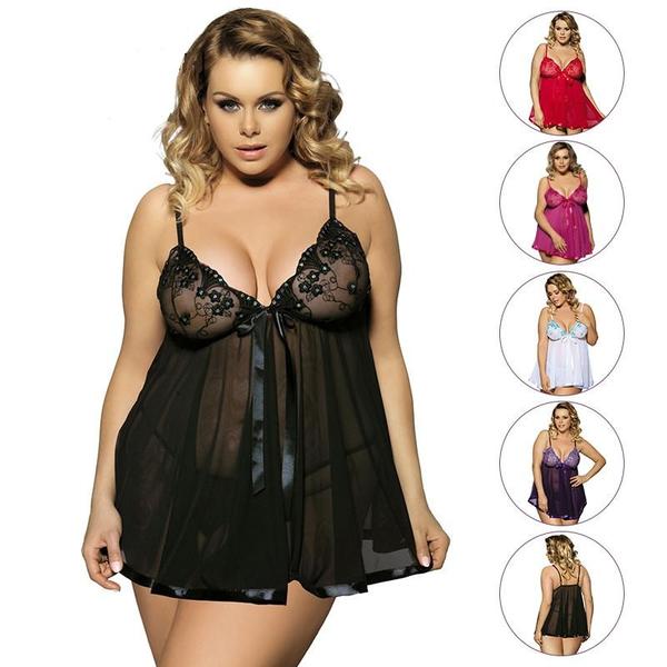 Women's Lace Nightgown | Plus Size Sleepwear Dress S–6XL