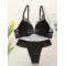 Women's Black Lace Push-Up Lingerie Set – Bra & Panty