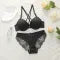 Women's Black Front-Button Lingerie Set – Sexy Bra & Panty Set