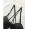 Women's Black Front-Button Lingerie Set – Sexy Bra & Panty Set