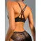 Women's Black Front-Button Lingerie Set – Sexy Bra & Panty Set